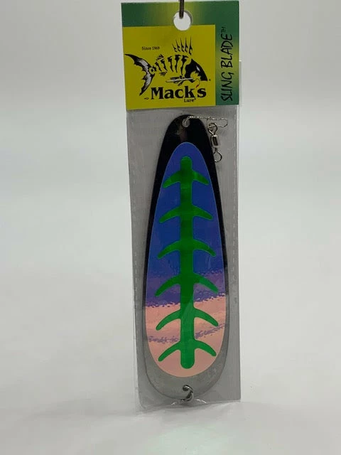 Mack's Lure Sling Blade Dodger 8" UV Green Lures 3 Mack's Lure Sling Blade Dodger 8" UV Green Lures