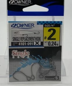 Owner Single Replacement Hook Size 2 Terminal Tackle