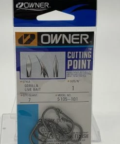 Terminal Tackle Owner Cutting Point Gorilla Live Bait Hook Size 1