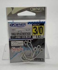 Owner Single Replacement Hook Size 3/0 Terminal Tackle