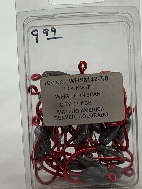 Matzuo Weighted Hooks 7/0 Terminal Tackle 4 Matzuo Weighted Hooks 7/0 Terminal Tackle